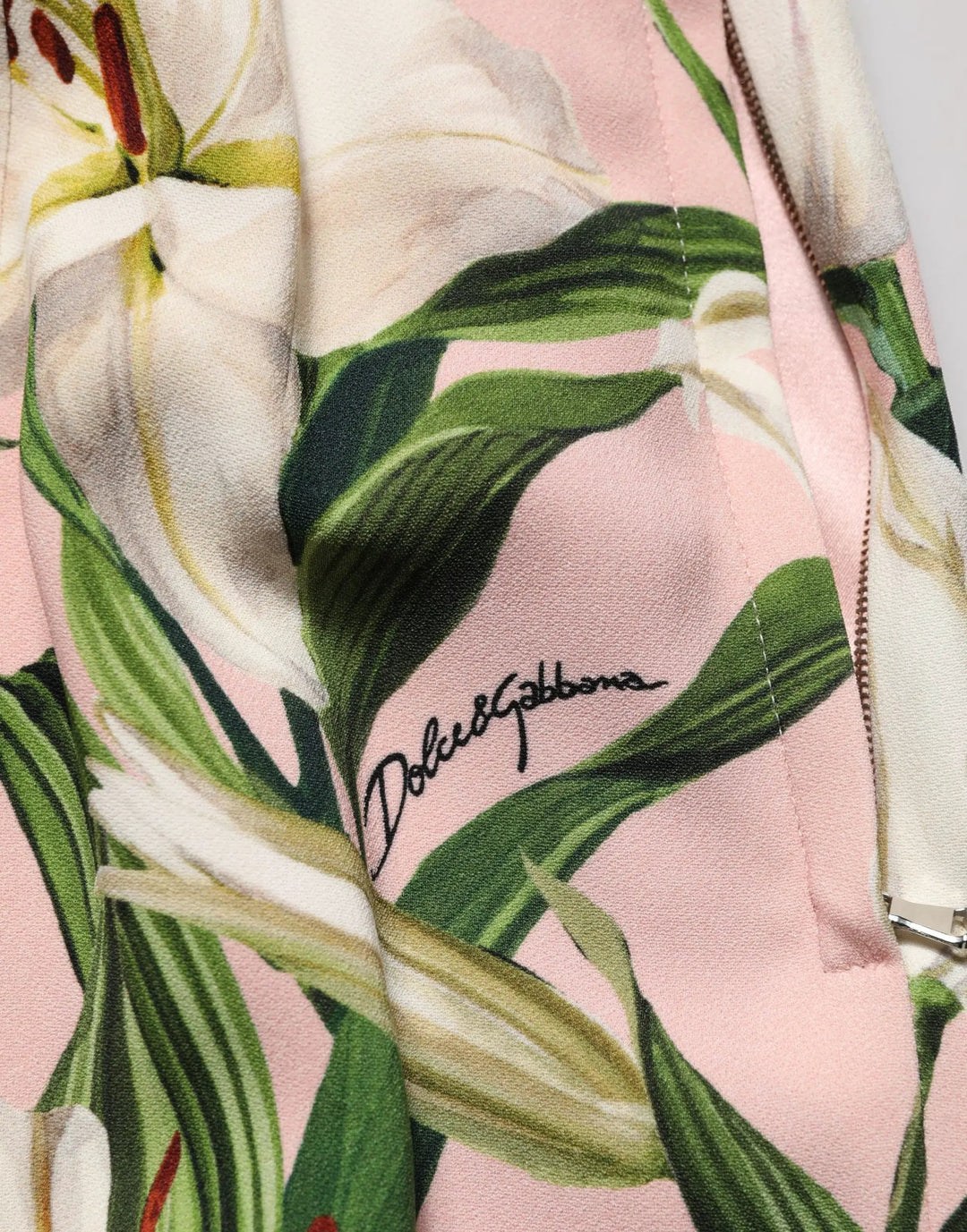 Dolce & Gabbana Sample Sale | Dolce & Gabbana Pink Lilium Print High Waist Pencil Skirt - | Designer outlet