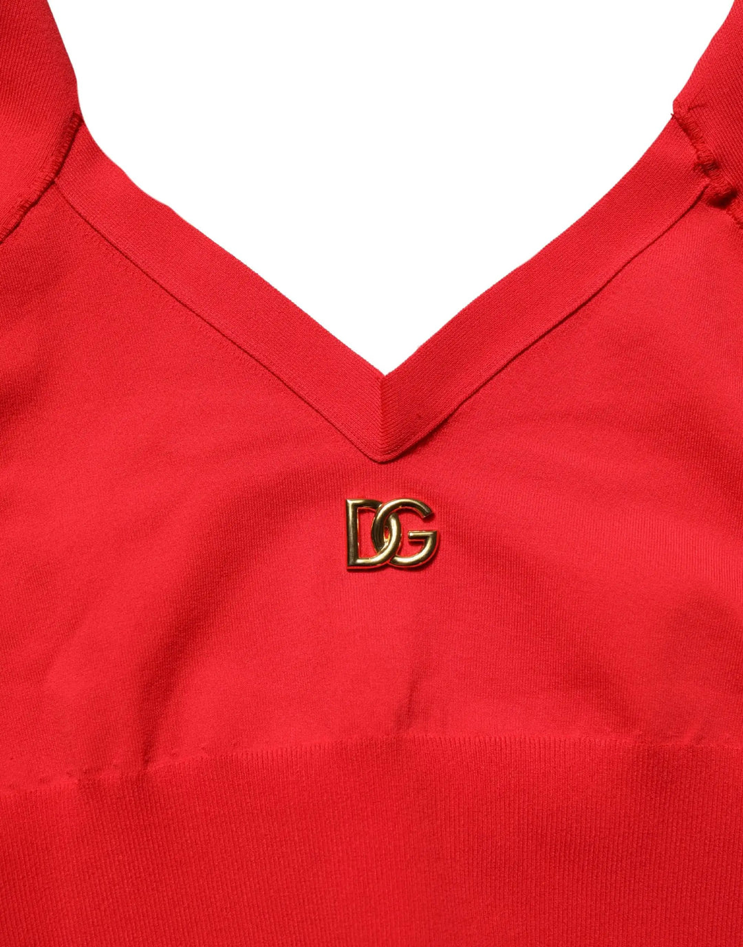 Dolce &amp; Gabbana Sample Sale | Dolce &amp; Gabbana Red Viscose Sleeveless Halter Crop Tank Top - | Designer outlet