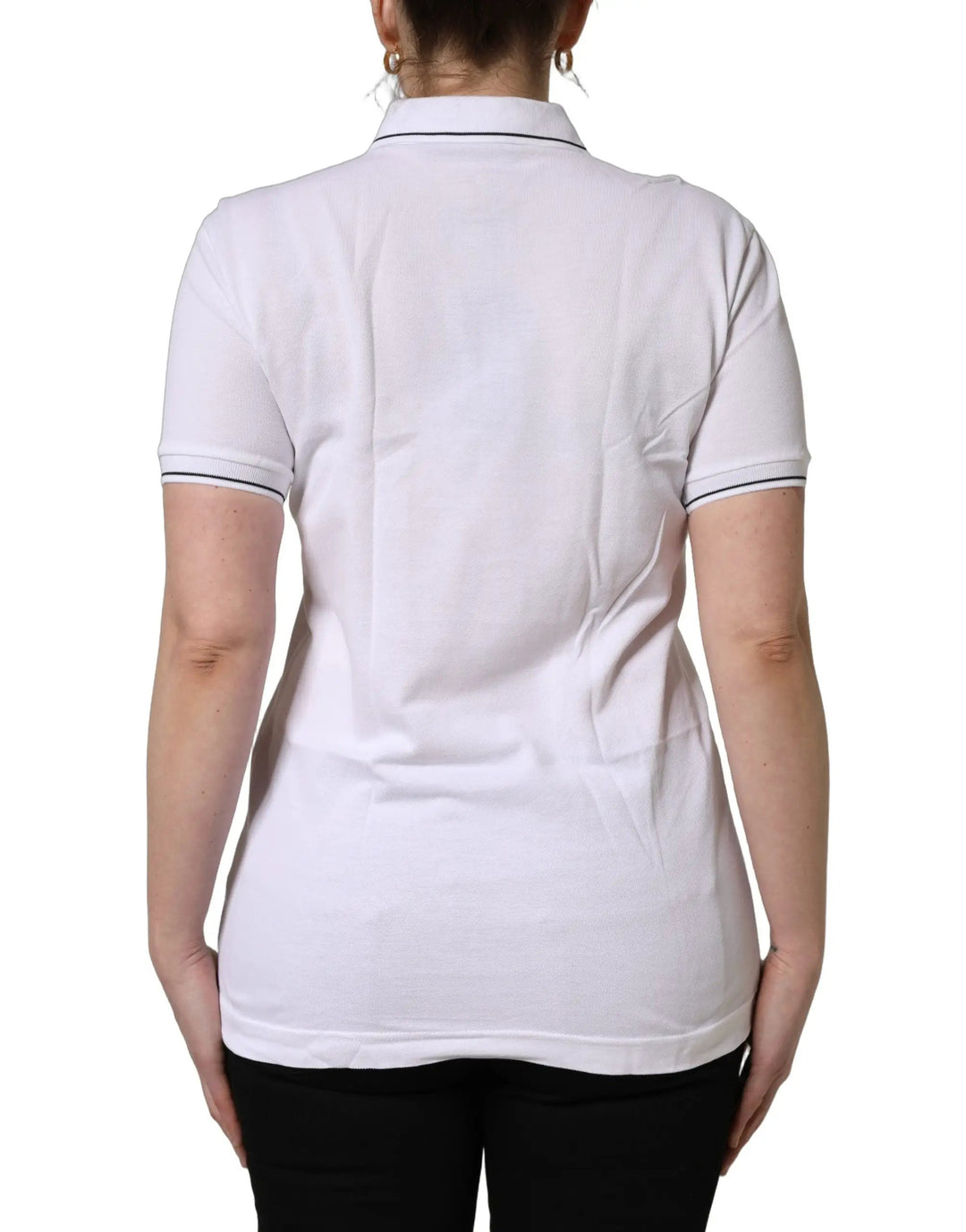 Dolce &amp; Gabbana Sample Sale | Dolce &amp; Gabbana White Crown Cotton Short Sleeves Polo Top - | Designer outlet
