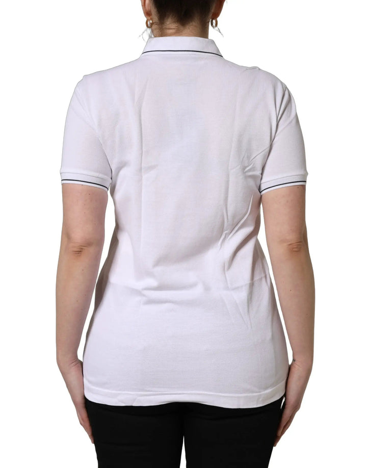 Dolce &amp; Gabbana Sample Sale | Dolce &amp; Gabbana White Crown Cotton Short Sleeves Polo Top - | Designer outlet