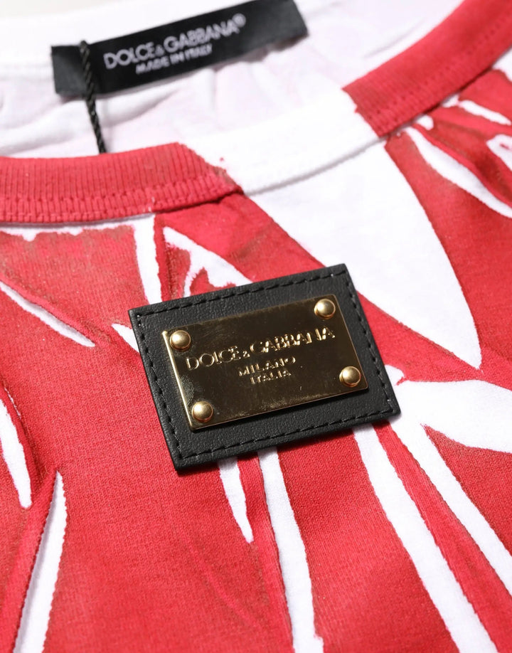 Dolce &amp; Gabbana Sample Sale | Dolce &amp; Gabbana Red White Abstract Cotton Sleeveless Tank Top - | Designer outlet