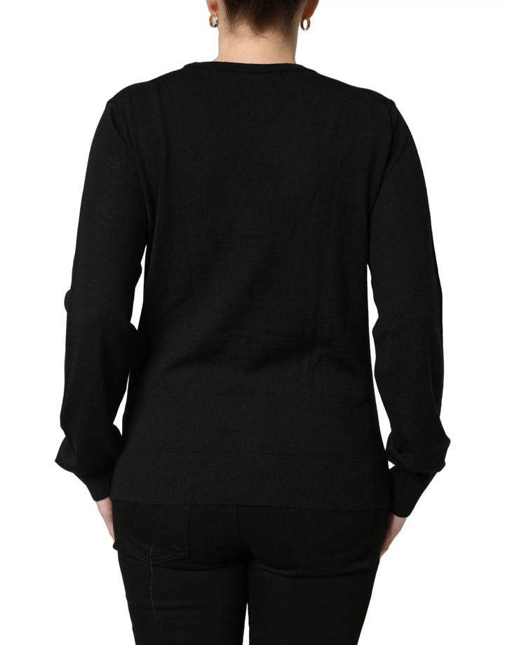 Dolce &amp; Gabbana Sample Sale | Dolce &amp; Gabbana Black Wool Knit Button Cardigan Sweater - | Designer outlet