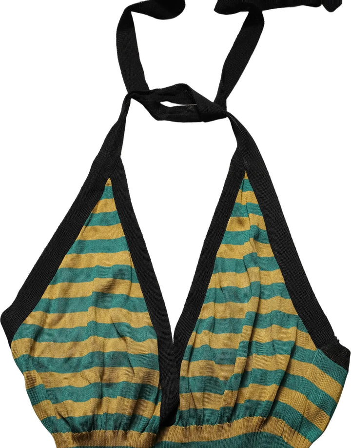 Dolce &amp; Gabbana Sample Sale | Dolce &amp; Gabbana Multicolor Stripes Wool Knit Halter Tank Top - | Designer outlet