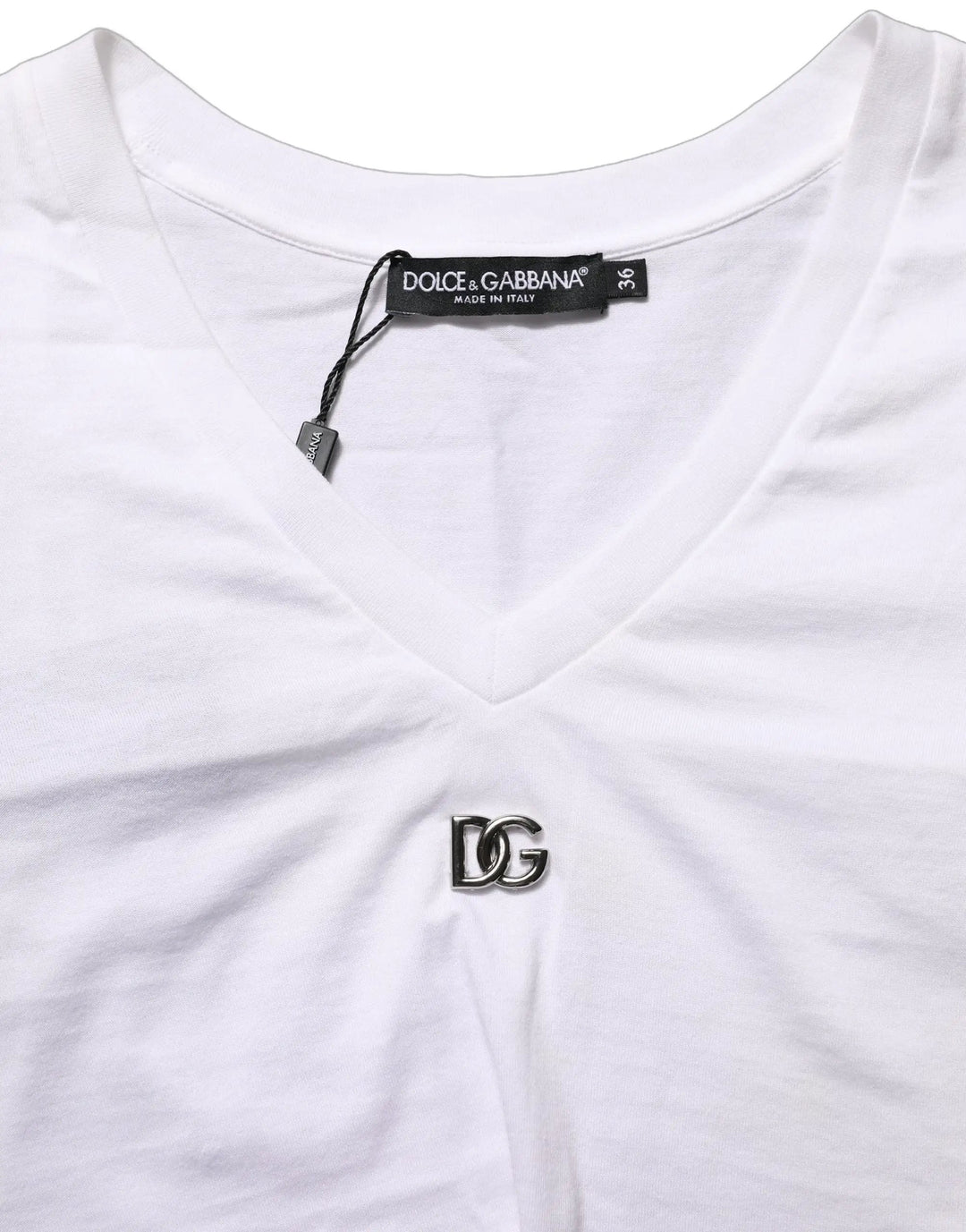 Dolce &amp; Gabbana Sample Sale | Dolce &amp; Gabbana White Logo Embroidered Tie Waist Cropped Top - | Designer outlet