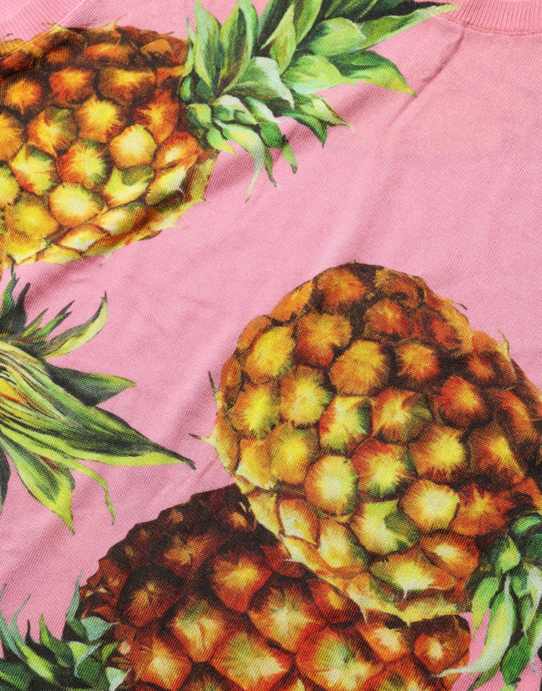 Dolce &amp; Gabbana Sample Sale | Dolce &amp; Gabbana Pink Pineapple Roundneck Sleeveless Tank Top - | Designer outlet