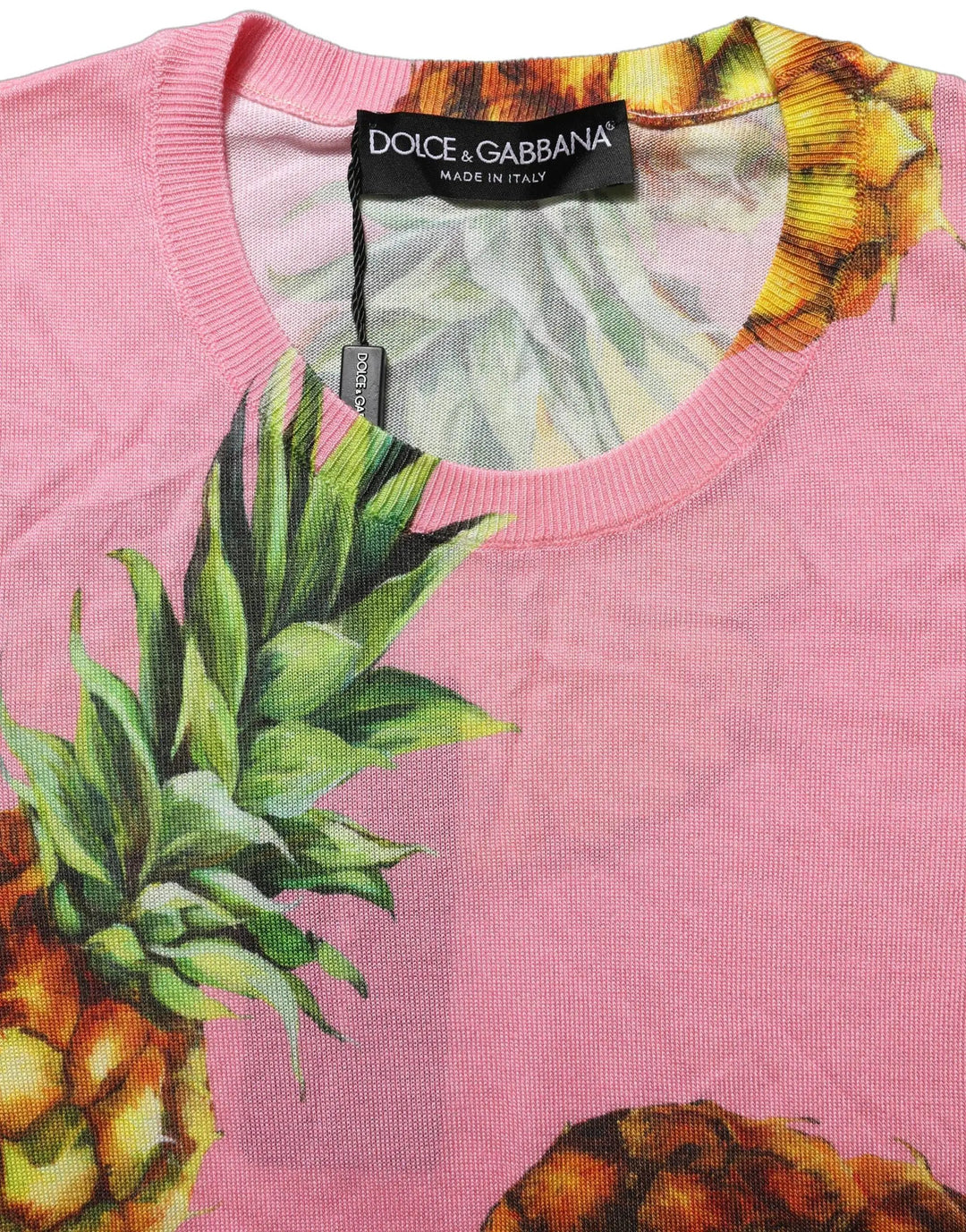 Dolce &amp; Gabbana Sample Sale | Dolce &amp; Gabbana Pink Pineapple Roundneck Sleeveless Tank Top - | Designer outlet