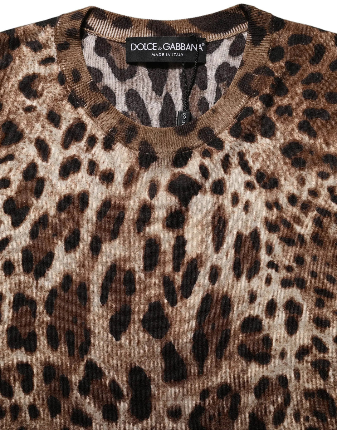 Dolce & Gabbana Sample Sale | Dolce & Gabbana Brown Leopard Crew Neck Sleeveless Tank Top - | Designer outlet