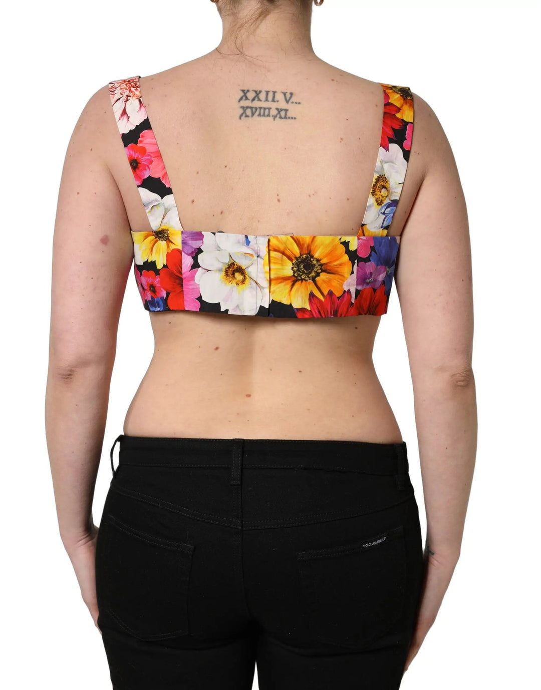 Dolce &amp; Gabbana Sample Sale | Dolce &amp; Gabbana Multicolor Floral Cropped Bustier Tank Top - | Designer outlet
