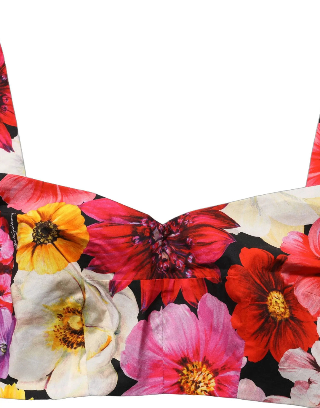 Dolce &amp; Gabbana Sample Sale | Dolce &amp; Gabbana Multicolor Floral Cropped Bustier Tank Top - | Designer outlet