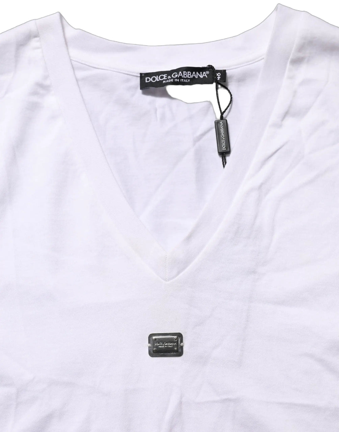 Dolce & Gabbana Sample Sale | Dolce & Gabbana White Logo Embroidered TieWaist Cropped Top - | Designer outlet