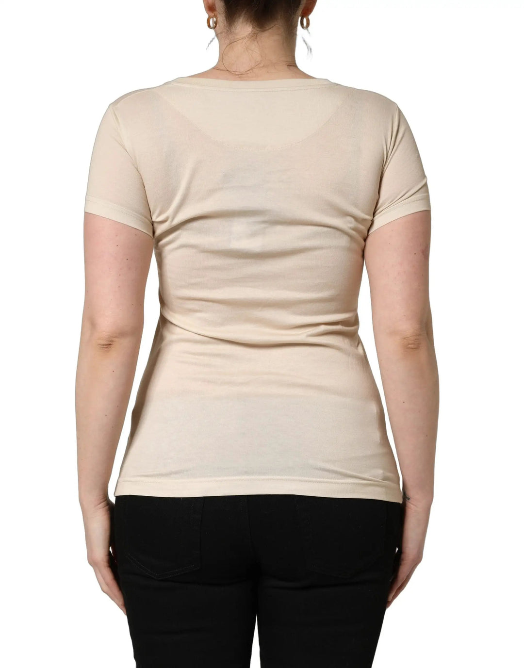 Dolce &amp; Gabbana Sample Sale | Dolce &amp; Gabbana Beige Jungle Print Cotton Round Neck T-Shirt - | Designer outlet