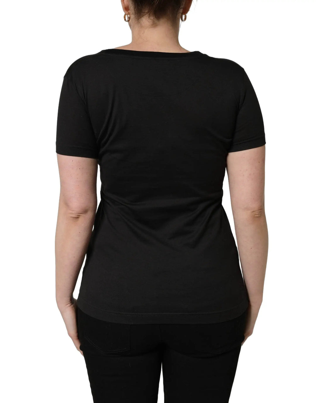 Dolce & Gabbana Sample Sale | Dolce & Gabbana Black Tropical Print Cotton Round Neck T-Shirt - | Designer outlet
