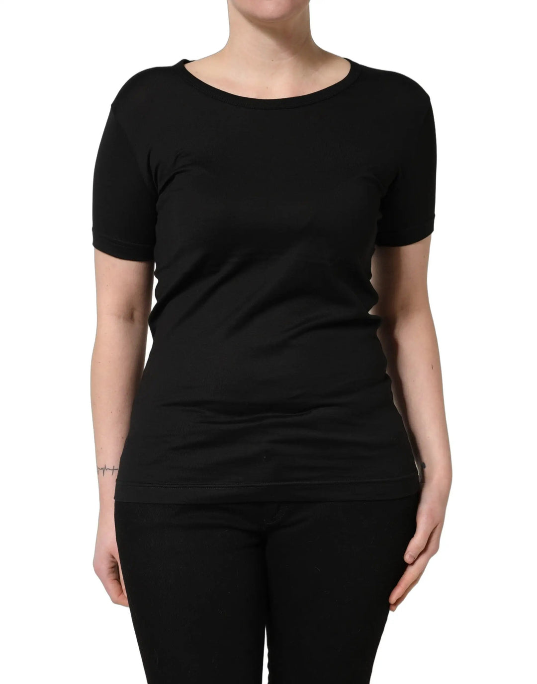 Dolce & Gabbana Sample Sale | Dolce & Gabbana Black Cotton Round Neck Short Sleeves T-Shirt - | Designer outlet