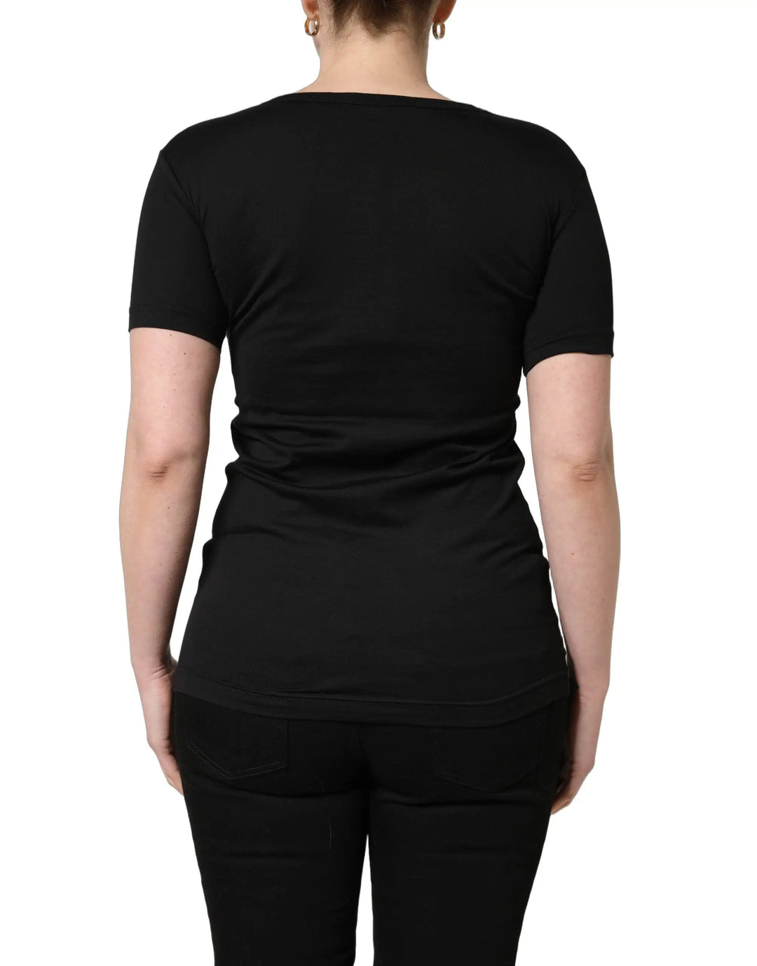 Dolce &amp; Gabbana Sample Sale | Dolce &amp; Gabbana Black Cotton Round Neck Short Sleeves T-Shirt - | Designer outlet