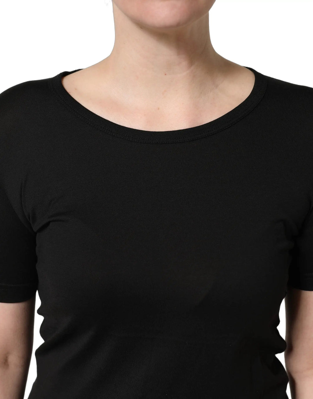 Dolce &amp; Gabbana Sample Sale | Dolce &amp; Gabbana Black Cotton Round Neck Short Sleeves T-Shirt - | Designer outlet