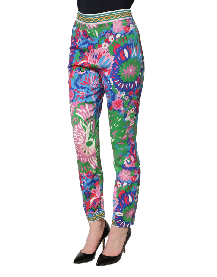 Dolce &amp; Gabbana Sample Sale | Dolce &amp; Gabbana Multicolor Floral Stretch Jersey Leggings Pants - | Designer outlet