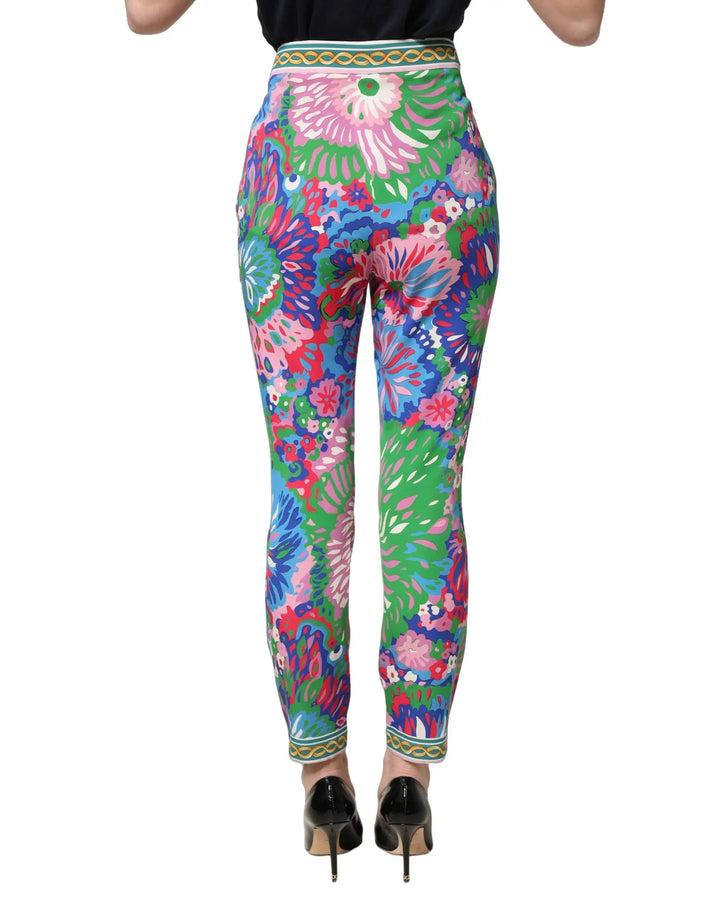 Dolce &amp; Gabbana Sample Sale | Dolce &amp; Gabbana Multicolor Floral Stretch Jersey Leggings Pants - | Designer outlet