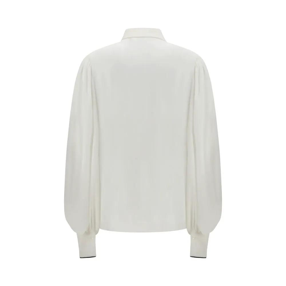 Brunello Cucinelli Sample Sale | Brunello Cucinelli White Silk Blouse - | Designer outlet