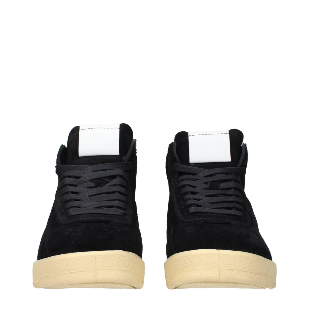 Jil Sander Black Leather High Top Sneakers