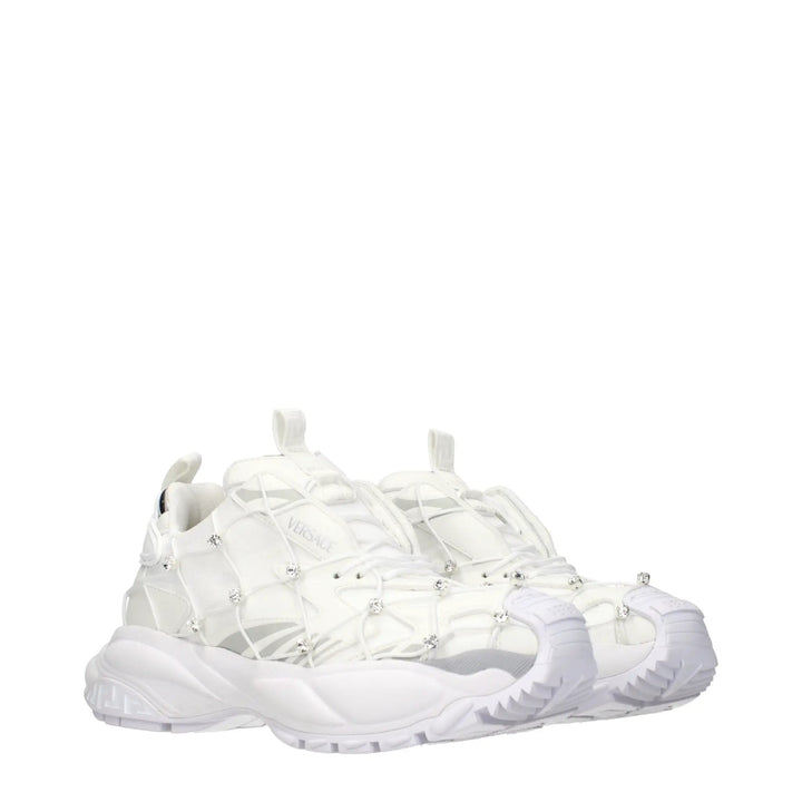 Versace White Fabric Sneakers