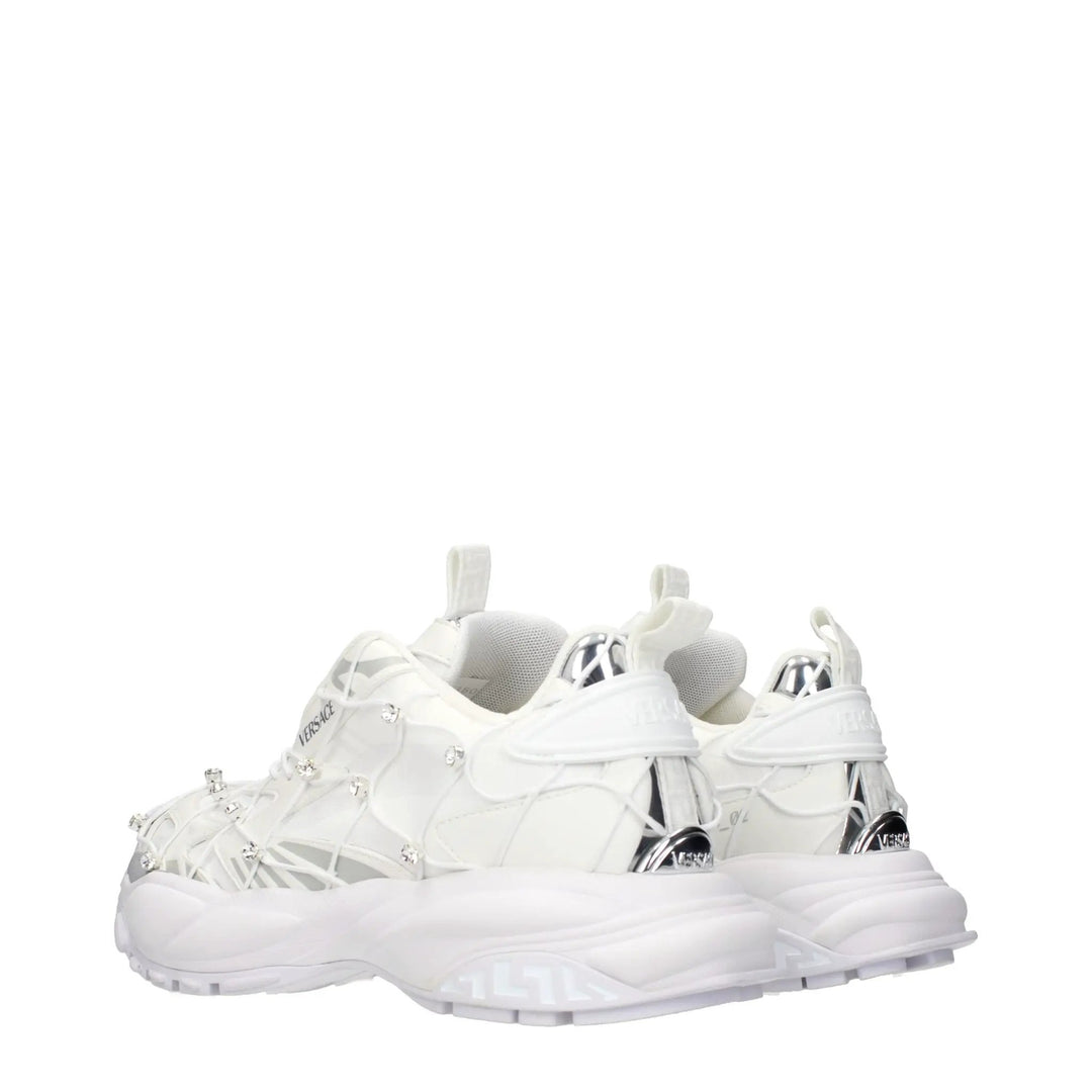 Versace White Fabric Sneakers