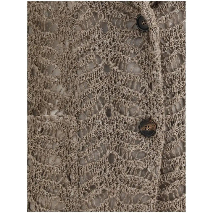 Brunello Cucinelli Brown Silk Blazer