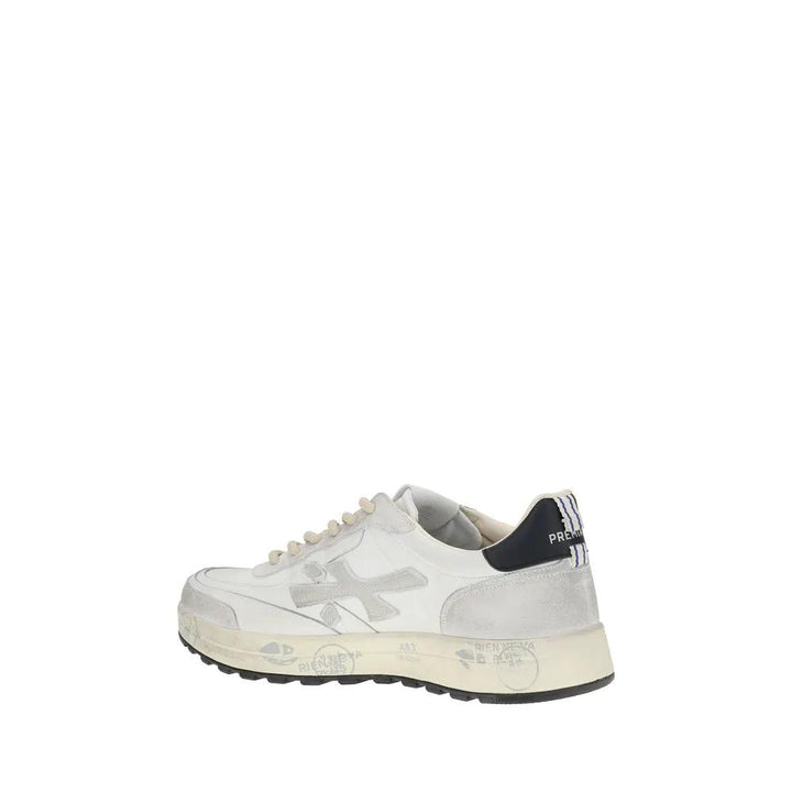 Premiata White Calf Leather Bos Taurus Low Top Sneakers