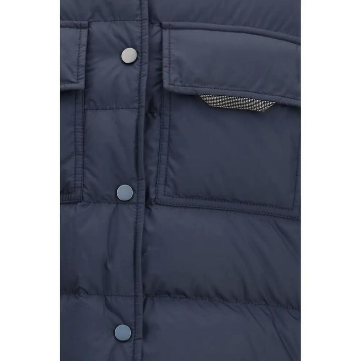 Brunello Cucinelli Blue Polyester Jacket