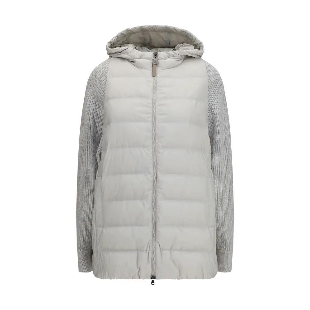 Brunello Cucinelli Gray Polyester Full-Length Jacket
