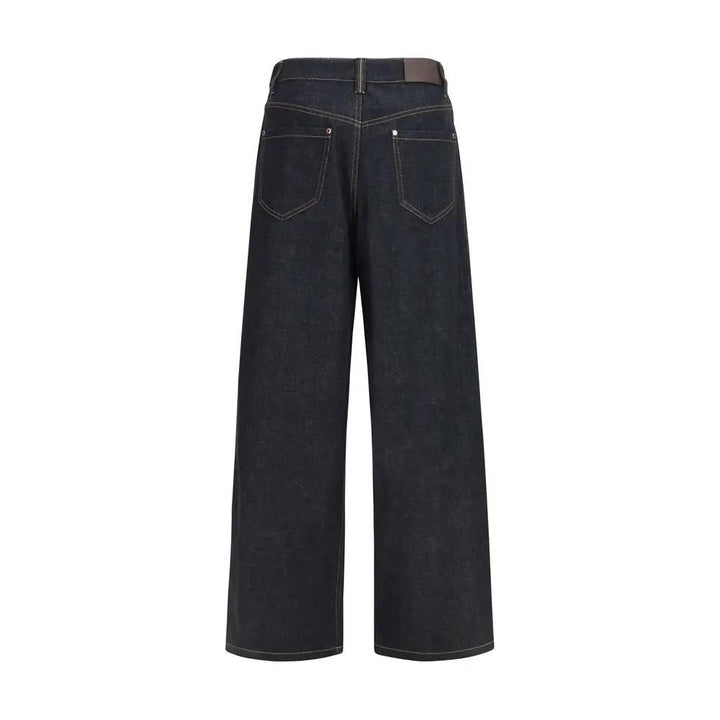 Brunello Cucinelli Blue Cotton Straight-Leg Jeans
