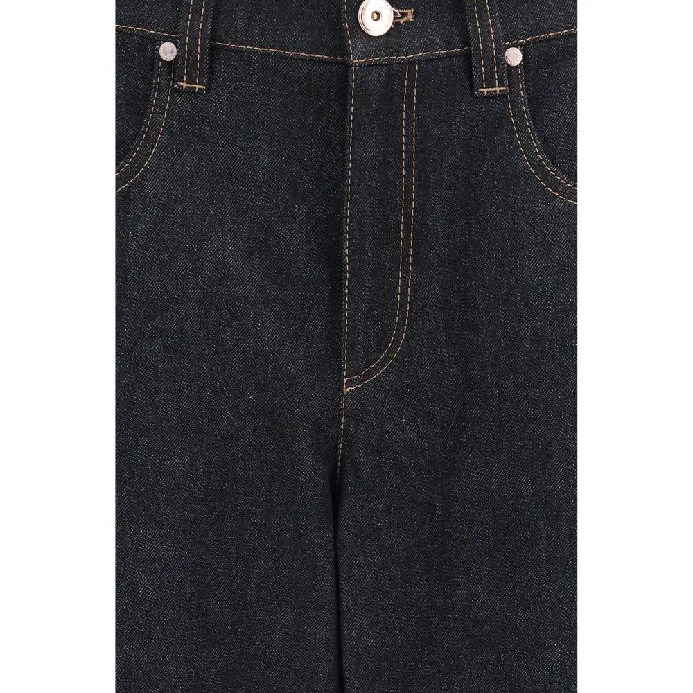 Brunello Cucinelli Blue Cotton Straight-Leg Jeans