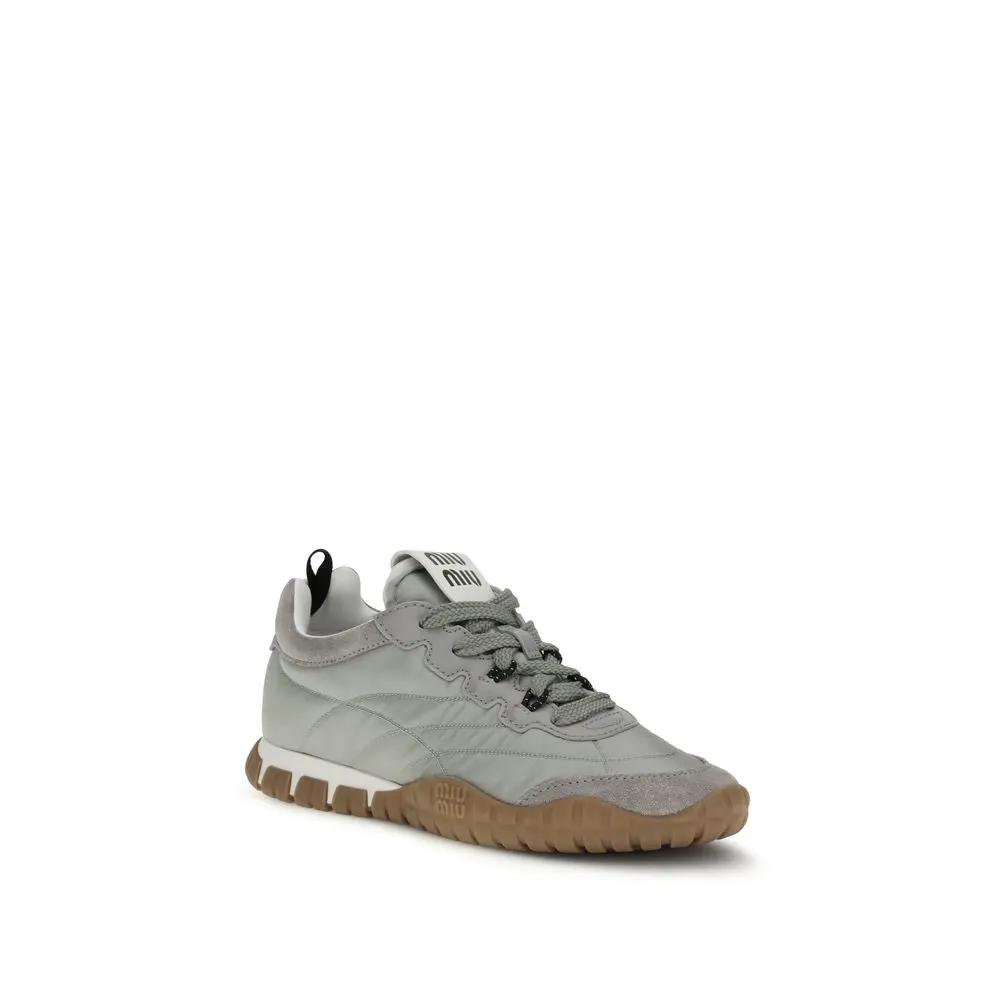 Miu Miu Gray Recycled Polyamide Athletic Sneakers