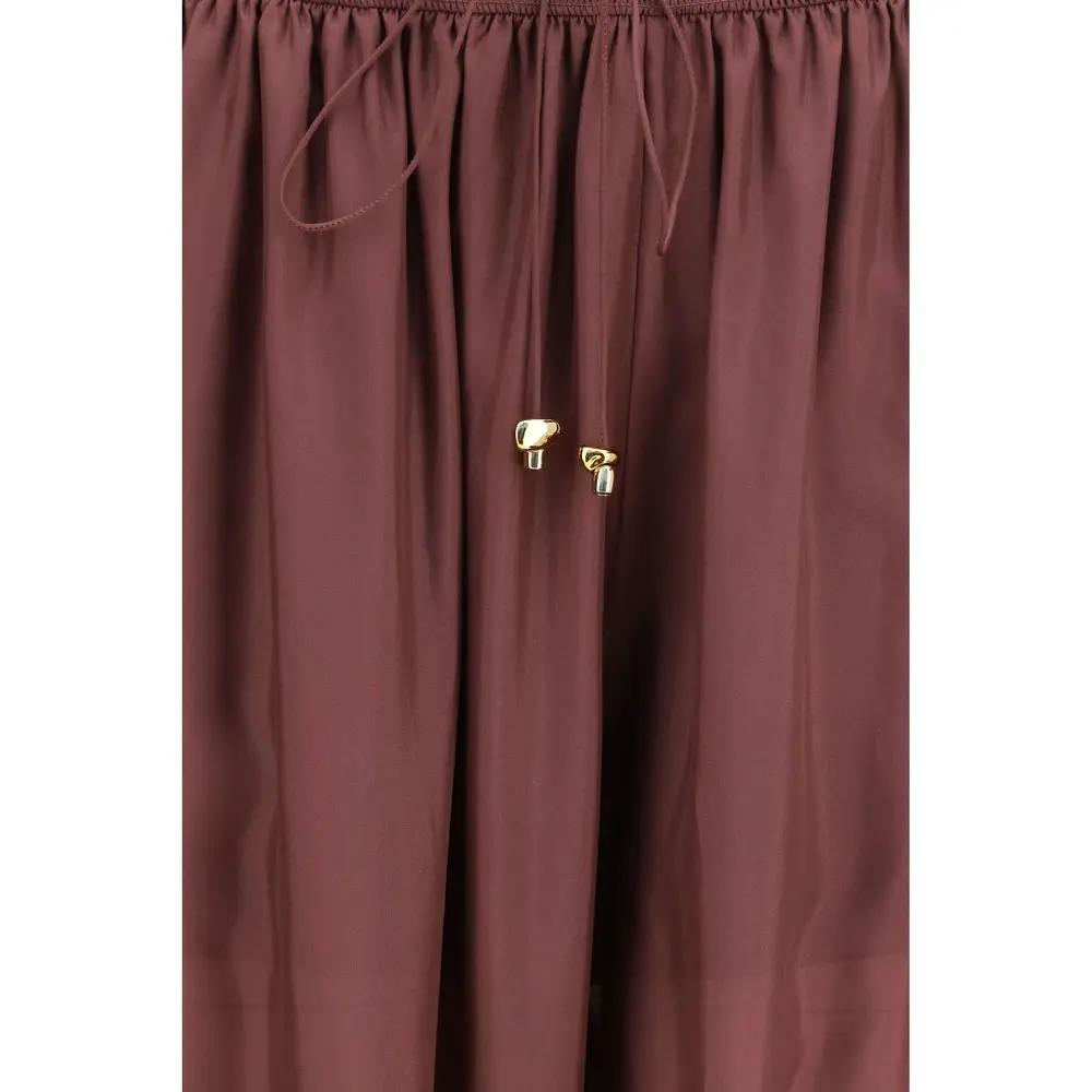 Zimmermann Bordeaux Silk Casual Pants