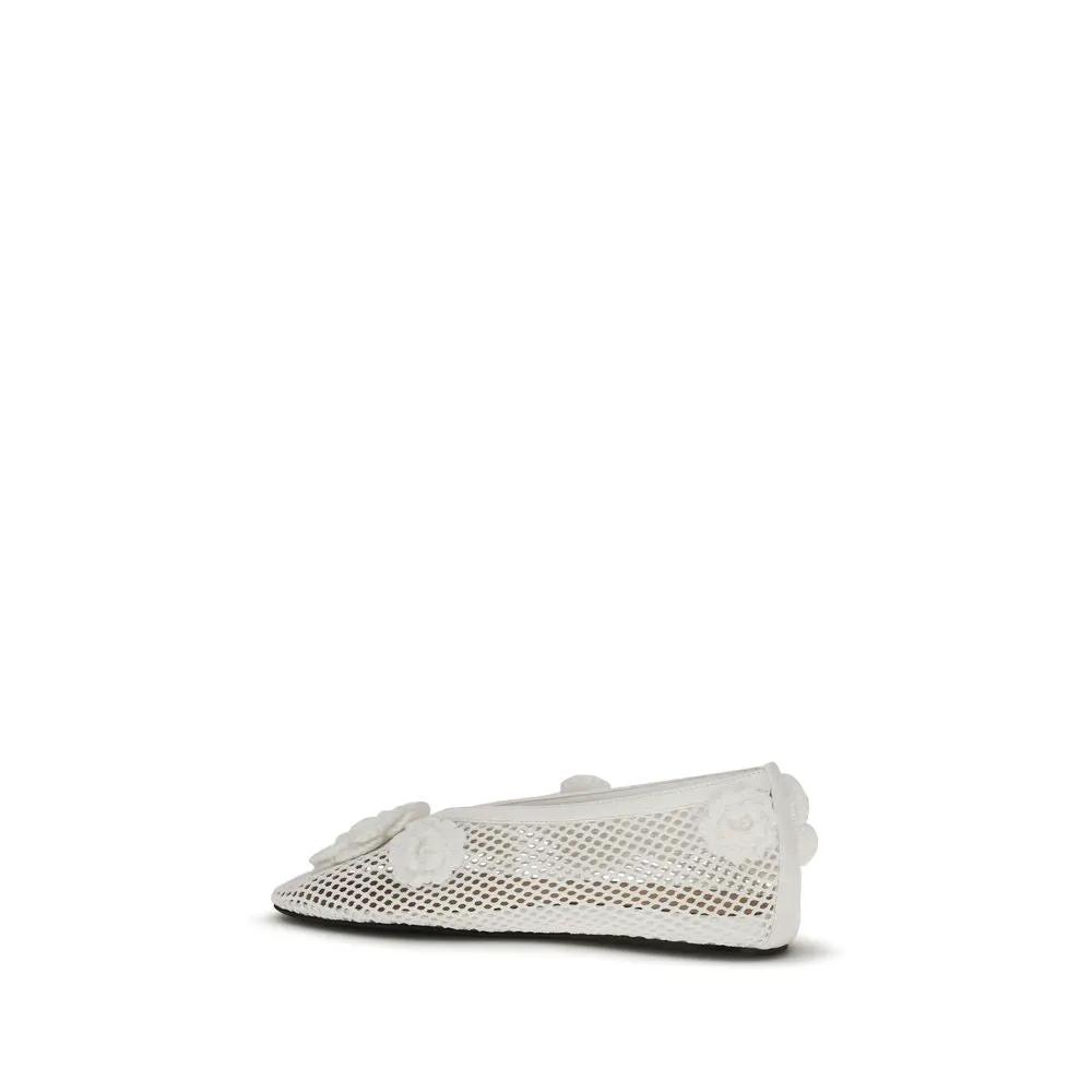 Ganni White Polyethylene Ballet Flats