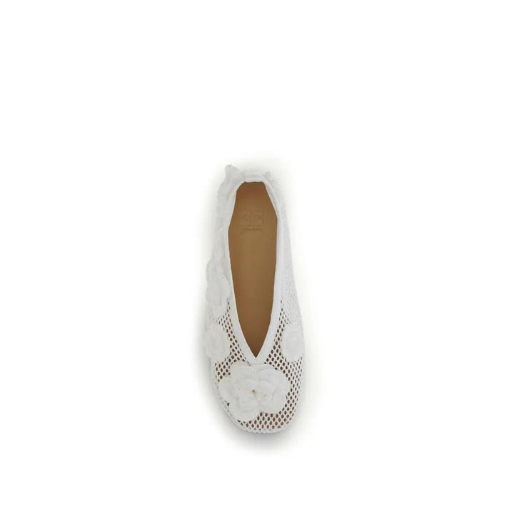 Ganni White Polyethylene Ballet Flats