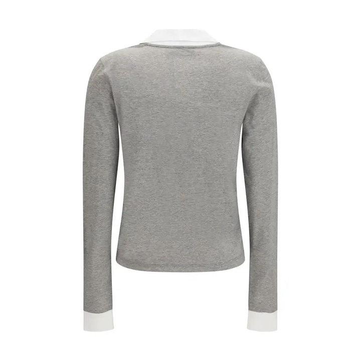 Miu Miu Gray Cotton Long Sleeve T-Shirt