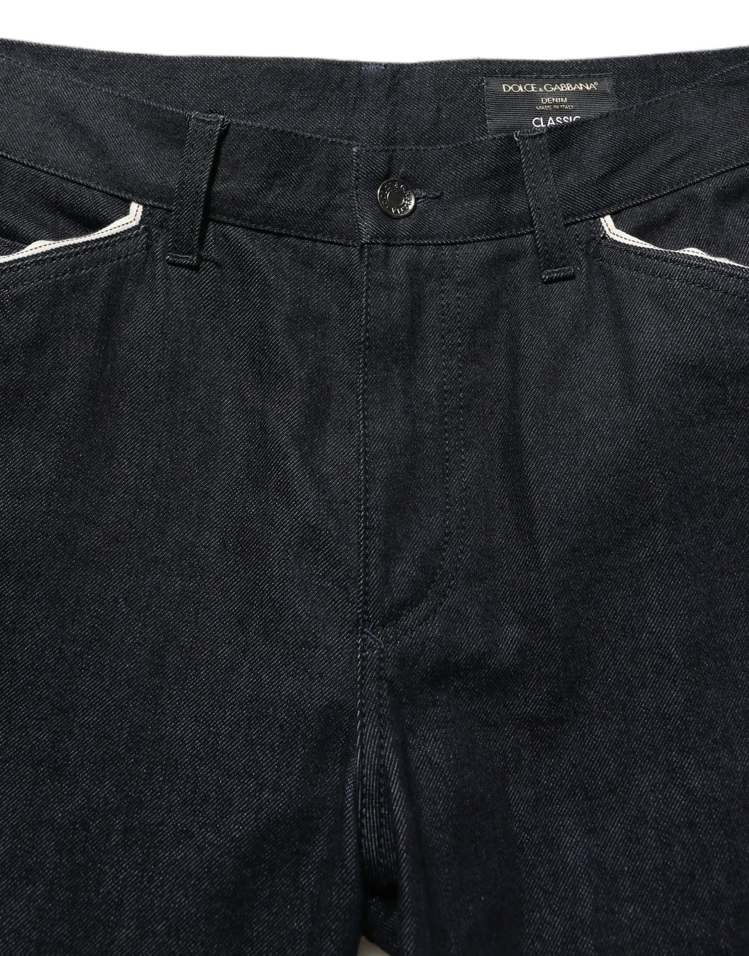 Dolce &amp; Gabbana Black Cotton Mid Waist Classic Men Denim Jeans