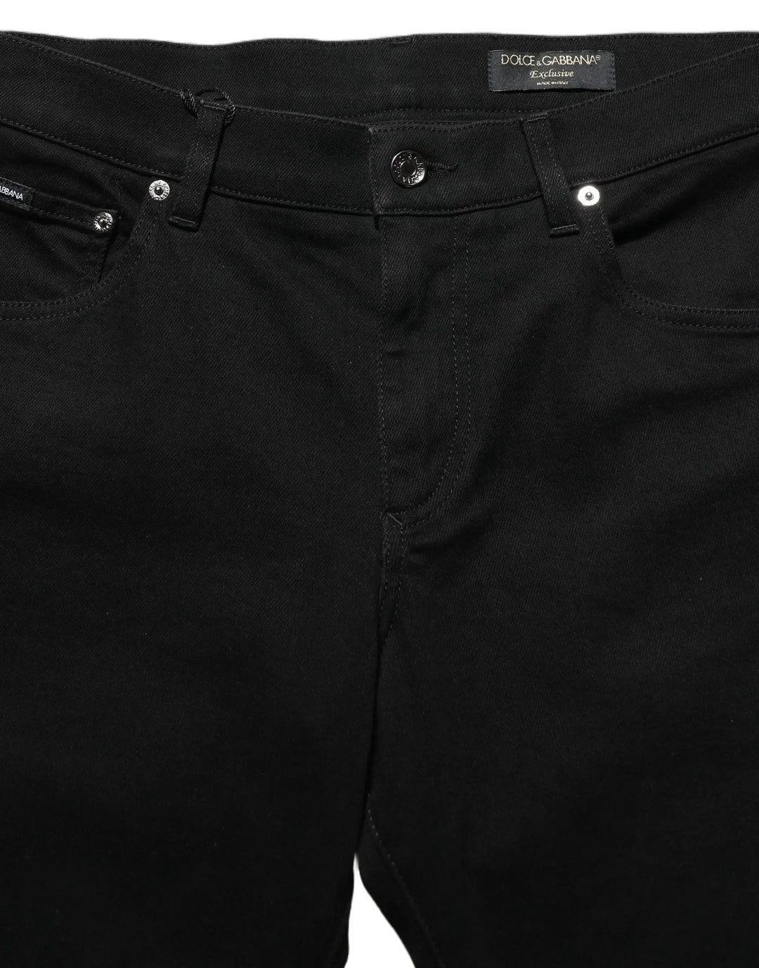 Dolce &amp; Gabbana Black Heraldic Embroidered Skinny Denim Jeans