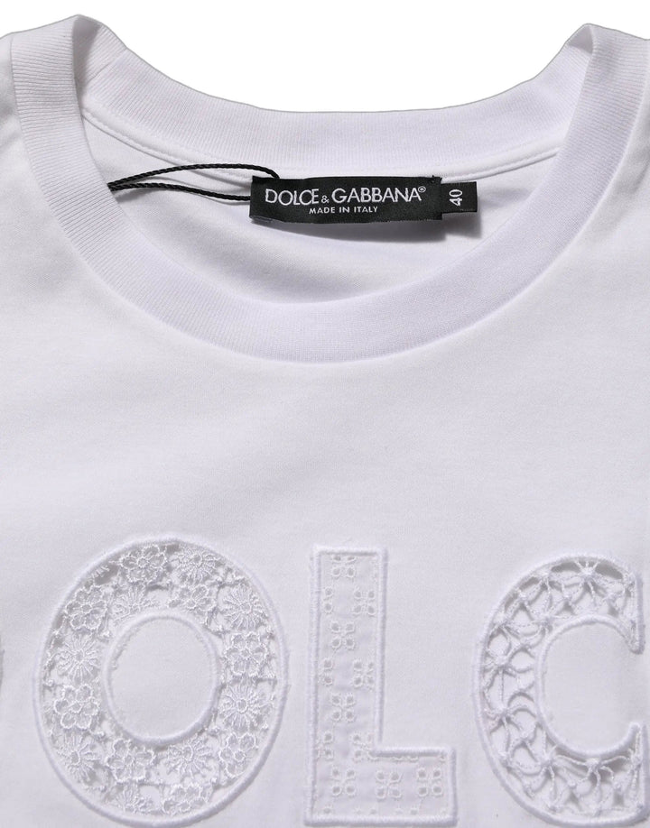 Dolce &amp; Gabbana White Logo Round Neck Sleeveless T-shirt