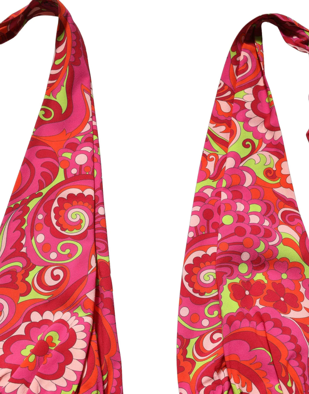 Dolce &amp; Gabbana Red Paisley Silk Halter Neck Crop Tank Top