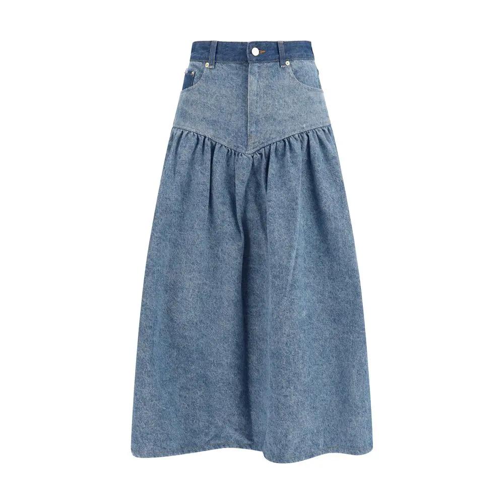 Ganni Blue Denim Skirt