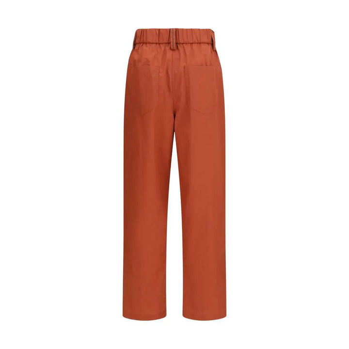 Brunello Cucinelli Orange Cotton Casual Pants