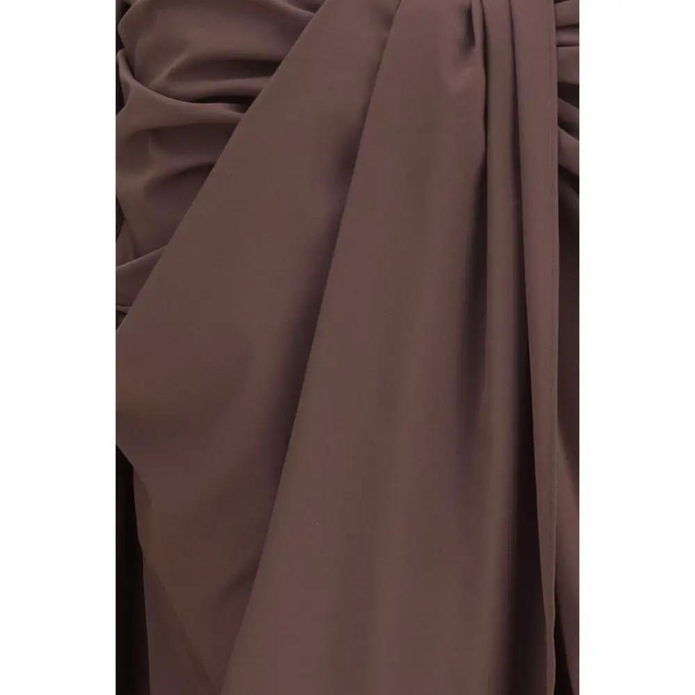 Jacquemus Brown Polyester Midi Skirt