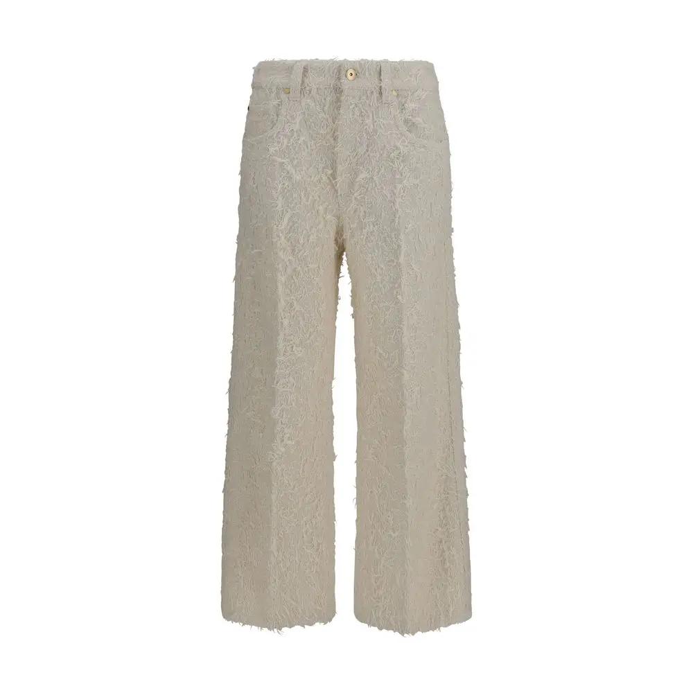 Brunello Cucinelli Beige Cotton Cropped Pants