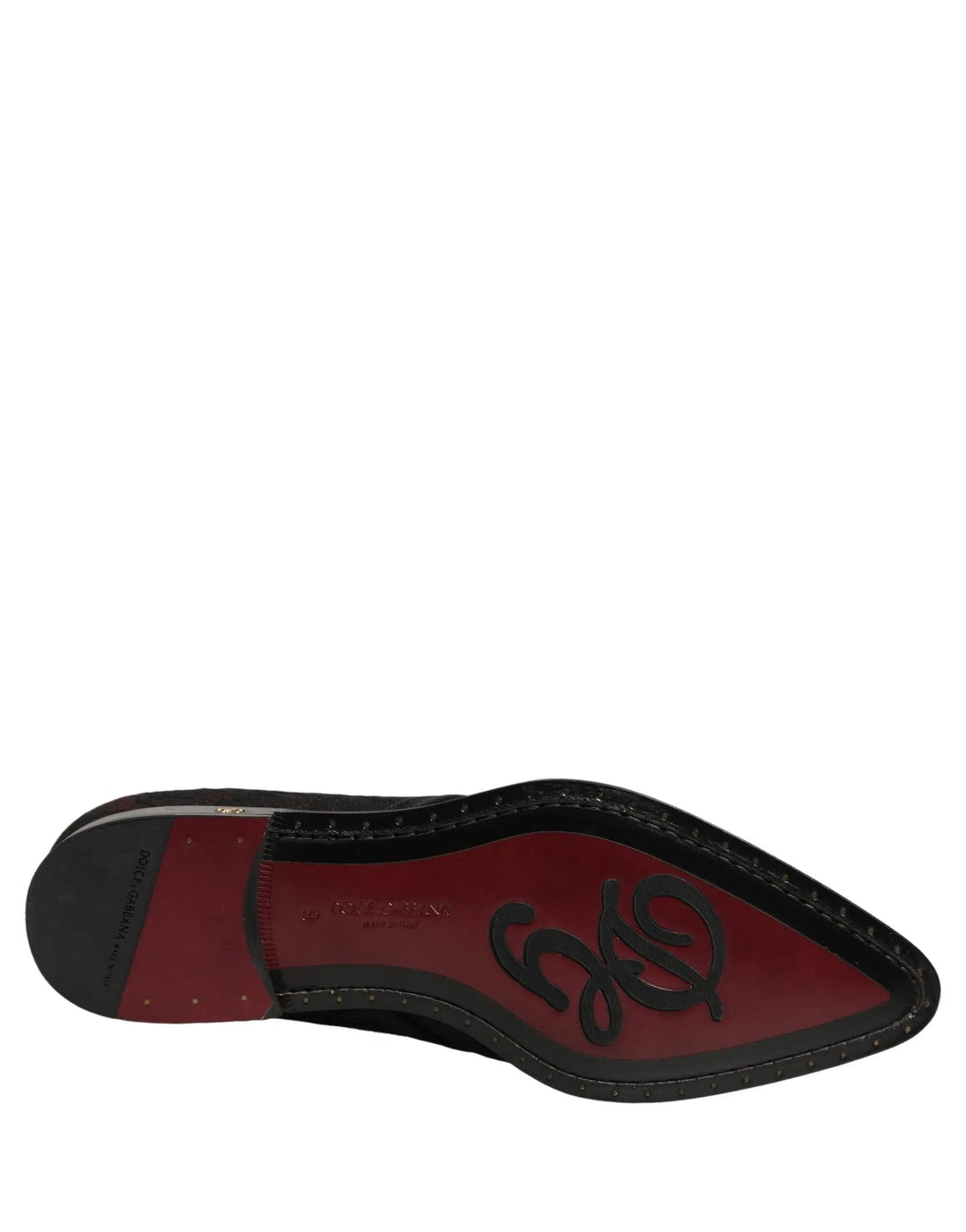 Dolce &amp; Gabbana Black Red Embellished Derby Dress Formal Shoes