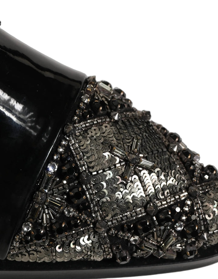 Dolce &amp; Gabbana Sample Sale | Dolce &amp; Gabbana Black Embellished Men Derby Dress Formal Shoes - | Designer outlet