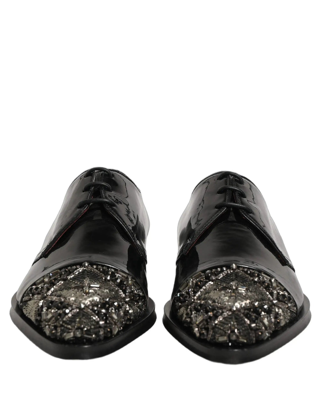 Dolce &amp; Gabbana Black Embellished Men Derby Dress Formal Shoes