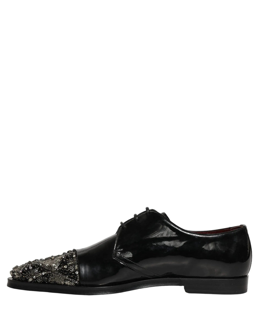 Dolce &amp; Gabbana Black Embellished Men Derby Dress Formal Shoes