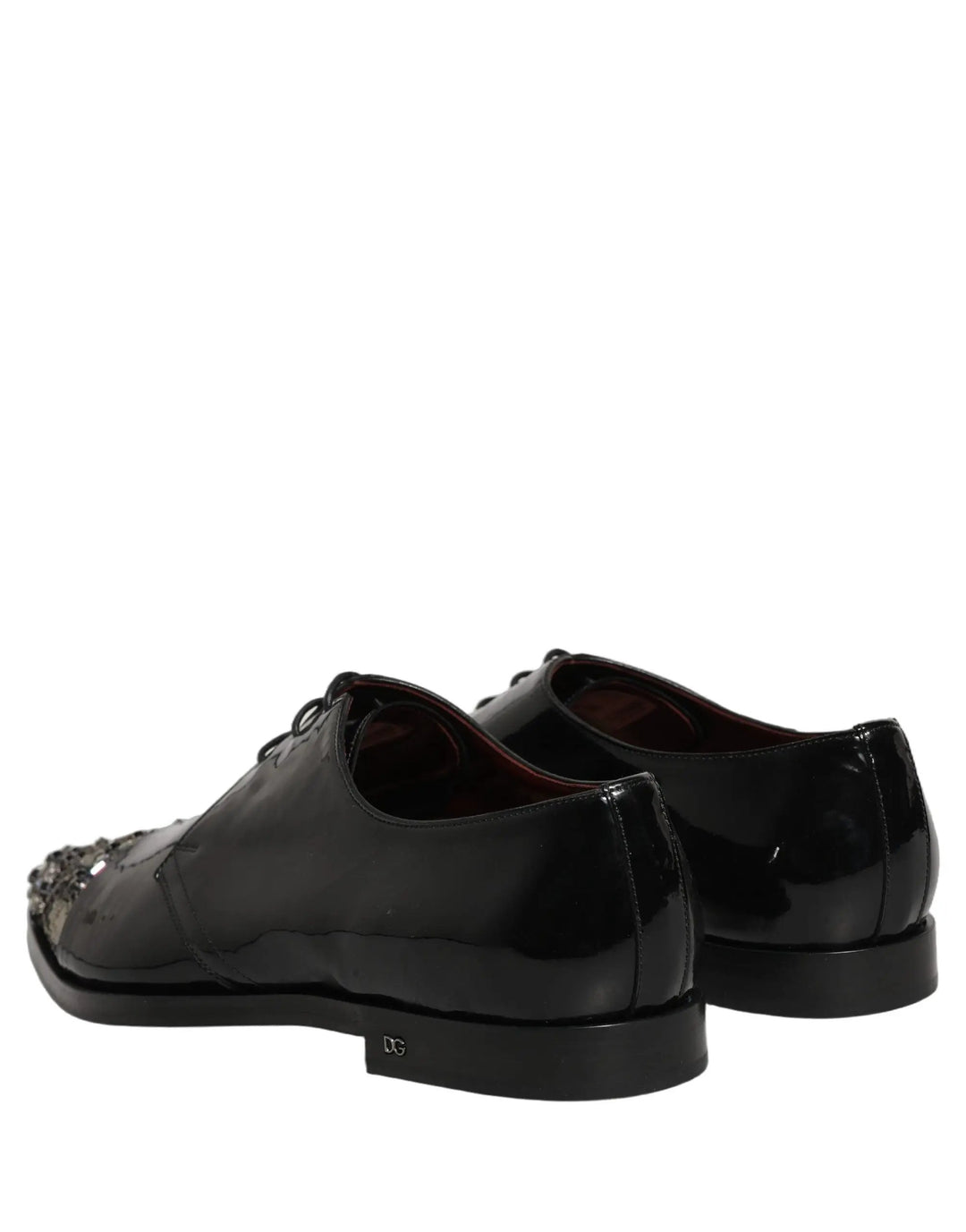 Dolce &amp; Gabbana Black Embellished Derby Dress Formal Shoes