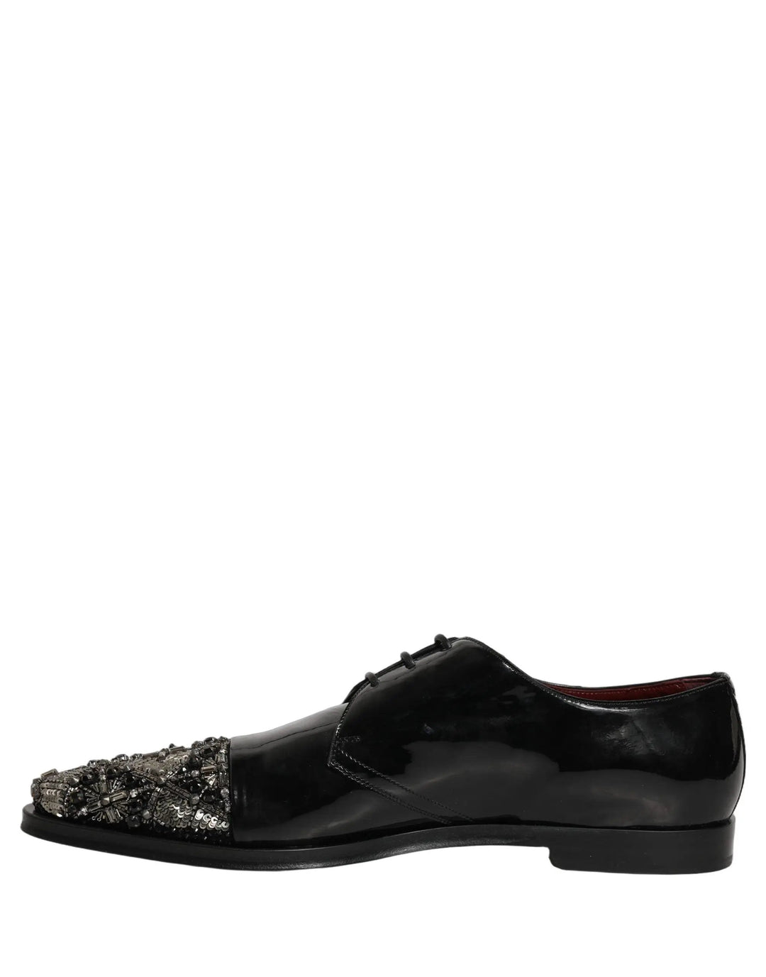 Dolce &amp; Gabbana Black Embellished Derby Dress Formal Shoes